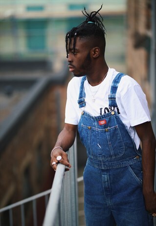 VINTAGE DICKIES LONG DENIM DUNGAREES / OVERALLS