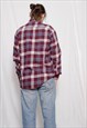 VINTAGE 90S GRUNGE CASUAL Y2K CHECKED MAROON HENRI LLOYD TOP