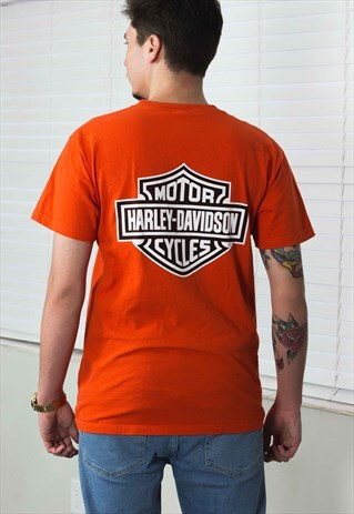 VINTAGE HARLEY DAVIDSON T-SHIRT LOGO 90S L 7.7