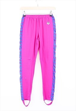 Vintage Arena Joggers Pink Slim Fit With Patterns Stretchy 