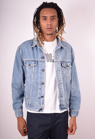 LEVI'S MENS VINTAGE DENIM JACKET LARGE BLUE 90S