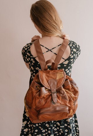 VINTAGE 90S PATCHWORK RUCKSACK