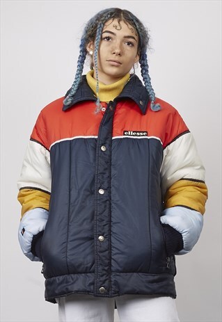 VINTAGE 70'S ELLESSE MULTICOLOURED PUFFER JACKET