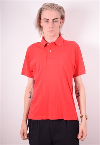 SERGIO TACCHINI MENS VINTAGE POLO SHIRT MEDIUM RED 90S