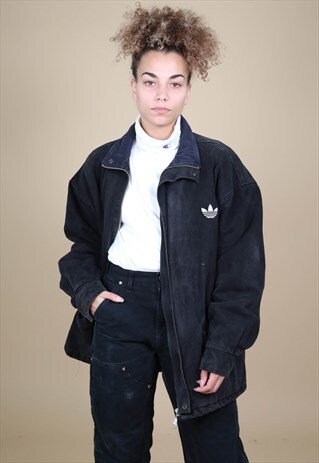 VINTAGE ADIDAS ORIGINAL HEAVY COTTON QUILT LINED JACKET