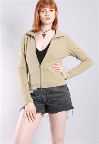 VINTAGE 90S ELLE BEIGE ZIP JACKET TOP