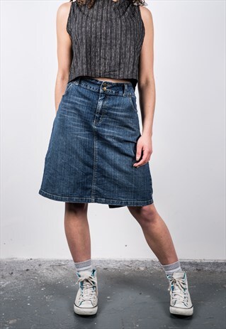 VINTAGE 1990S BLUE DENIM SKIRT