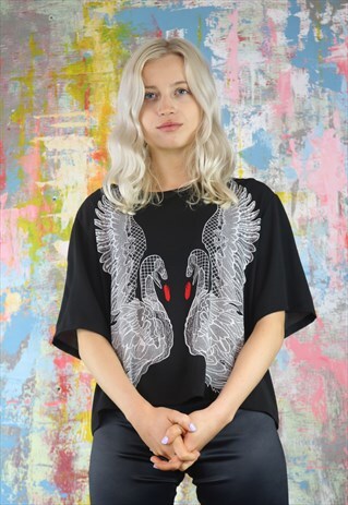 BOX TOP KISSING SWANS PRINT