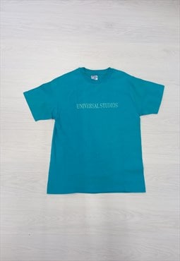 Y2K Universal Studios T-Shirt Teal Green Casual