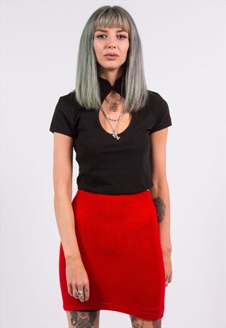 90'S VINTAGE RED MINI SKIRT