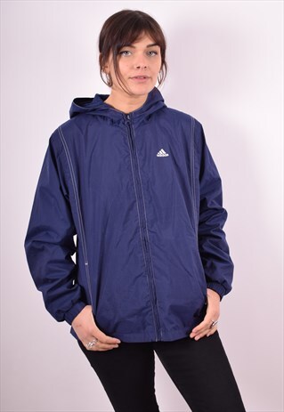 ADIDAS WOMENS VINTAGE JACKET MEDIUM BLUE 90S