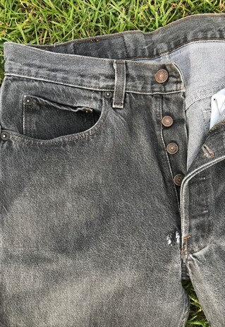 VINTAGE 70'S PASTEL GREY BUTTON FLY LEVI 501 JEANS