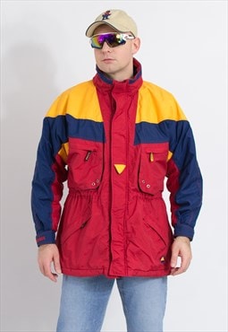 Vintage ski jacket in multi colour winter coat men XXL