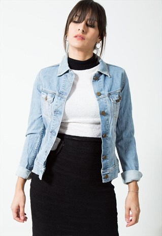 VINTAGE 80S CLASSIC LEE BASIC DENIM JACKET / S1712