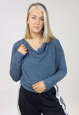 VINTAGE 90S STYLE BLUE SPARKLE TOP