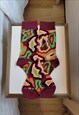 ABSTRACT PATTERN COZY SOCKS IN RED