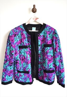 Vintage Women's 90s Purple Blazer Blouse Purple