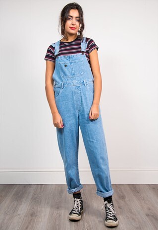 VINTAGE 90'S LIGHT BLUE DENIM DUNGAREES