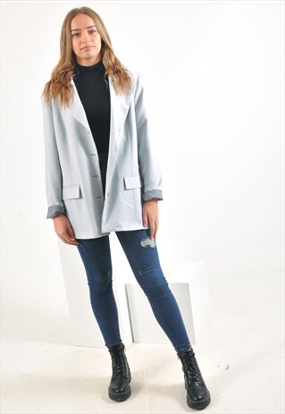 VINTAGE 90'S BLAZER JACKET IN GREY