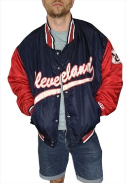 MLB Cleveland Indians Satin Varsity Jacket Size XXL