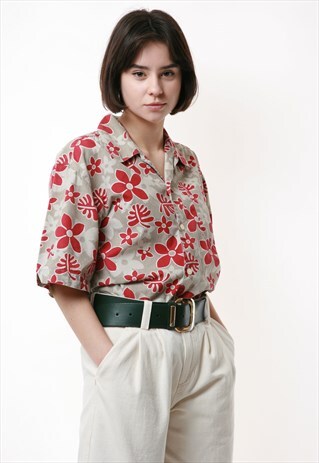 90S VINTAGE GUESS JEANS FLOWERS PATTERN COTTON SHIRT 14720