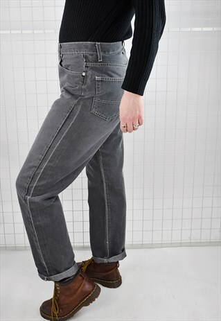 VINTAGE 90S RALPH LAUREN HIGH WAIST GREY JEANS W30 L32