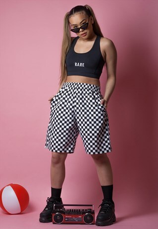 EXCLUSIVE RARE BLACK CHEQUERED CHEF SHORTS