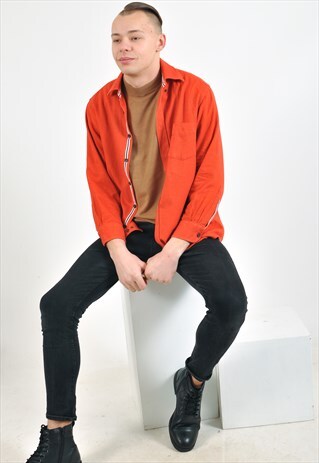 VINTAGE 90'S LONG SLEEVE SHIRT IN ORANGE