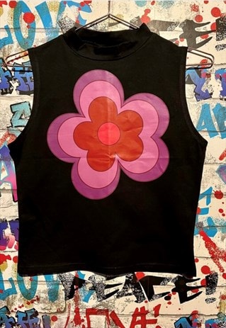 FLOWER POWER MOD QUANT STYLE 60S 70S CROP TOP