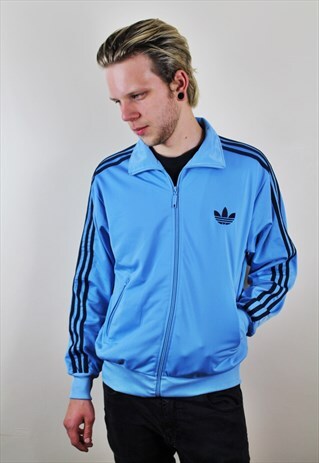 VINTAGE BLUE ADIDAS ZIP UP TRACK JACKET