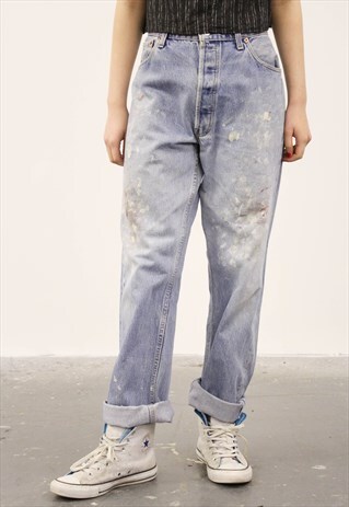 VINTAGE LEVI'S 569 BLUE MOM PAINT JEANS