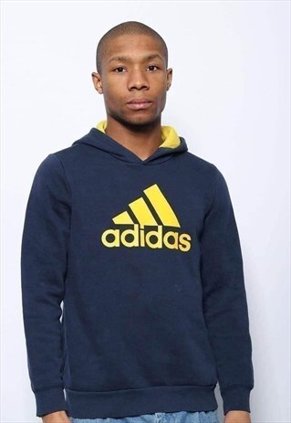 VINTAGE ADIDAS LOGO HOODIE BLUE