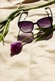 BLACK THIN FRAME BUTTERFLY CAT EYE SUNGLASSES