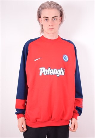 NIKE MENS VINTAGE SWEATSHIRT JUMPER LARGE RED 90S