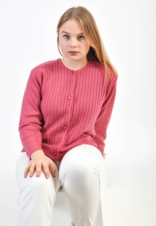 VINTAGE 80'S PURPLE CARDIGAN