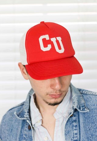 VINTAGE C U TRUCKER CAP LOGO 90S ONE SIZE 2.2