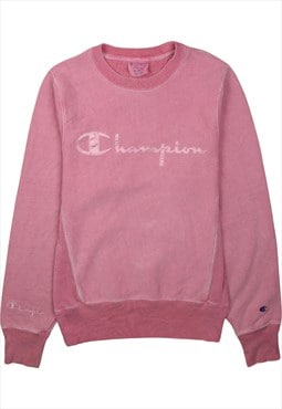 Vintage 90's Champion Sweatshirt Spellout Crew Neck Pink