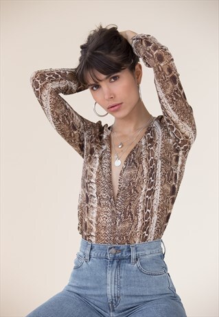 LOLANI BLOUSE - SNAKE PRINT