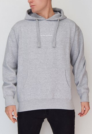 GREY I'M NO VILLAIN (WHITE) HOODIE