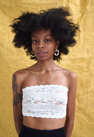WHITE LACE BOOB TUBE TOP
