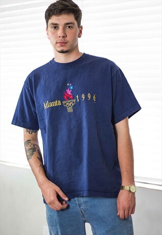 VINTAGE 1996 OLYMPICS T-SHIRT LOGO 90S XL 10
