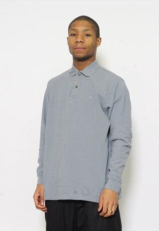 VINTAGE BURBERRY LONG SLEEVE POLO SHIRT