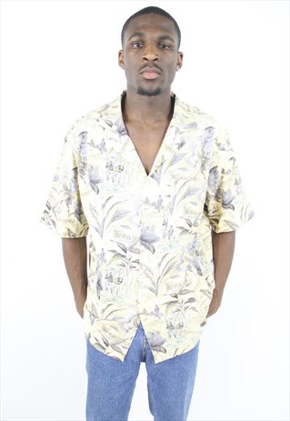 VINTAGE DETAILED CREAM 90'S SHIRT