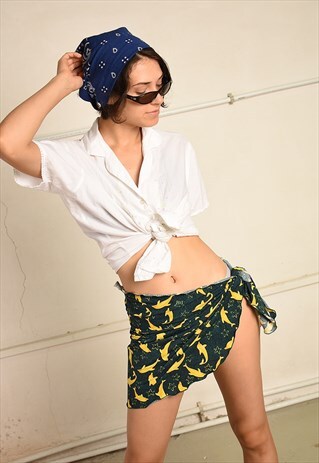VINTAGE 90S STRETCH MINI TIE UP SWIMWEAR BEACH SKIRT