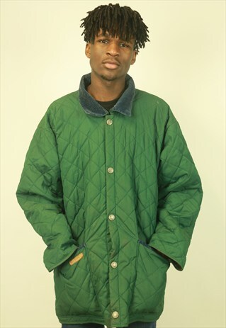 VINTAGE QUILTED GREEN JACKET