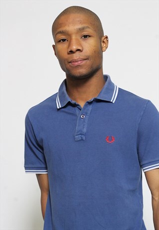VINTAGE FRED PERRY POLO SHIRT BLUE