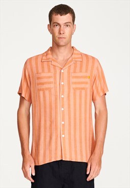 The Critical Slide Society Henry SS Shirt in Orange Linen