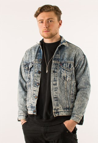 VINTAGE 90S BLUE WASHED OUT DENIM JACKET MEDIUM