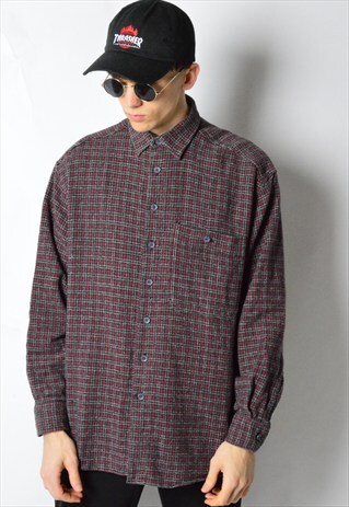 VINTAGE 90S CHECK GRUNGE LONG SLEEVE SHIRT