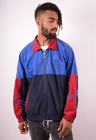 SERGIO TACCHINI MENS VINTAGE TRACKSUIT TOP JACKET MEDIUM 90S